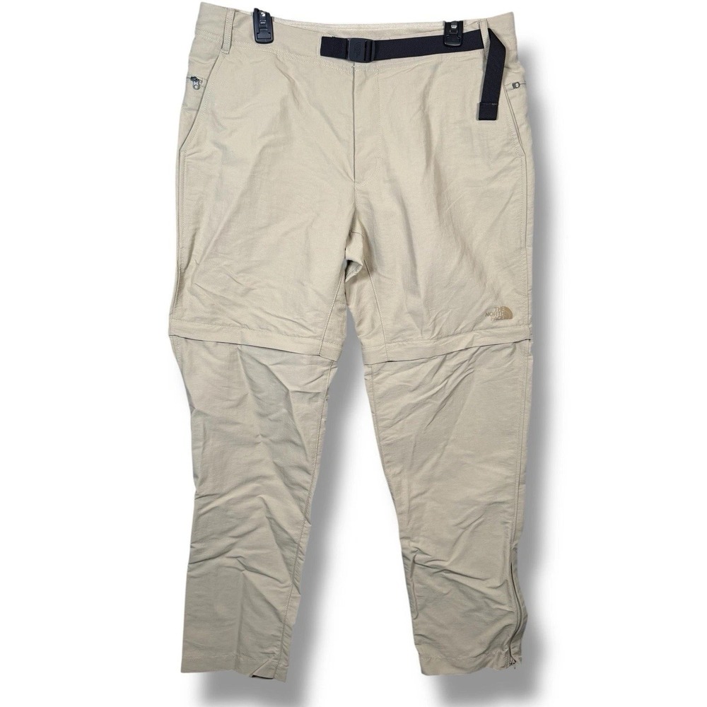 The North Face Tan Beige Hiking Zip Off Convertible Pants Shorts Men's 36X30 EUC